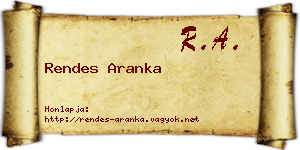 Rendes Aranka névjegykártya